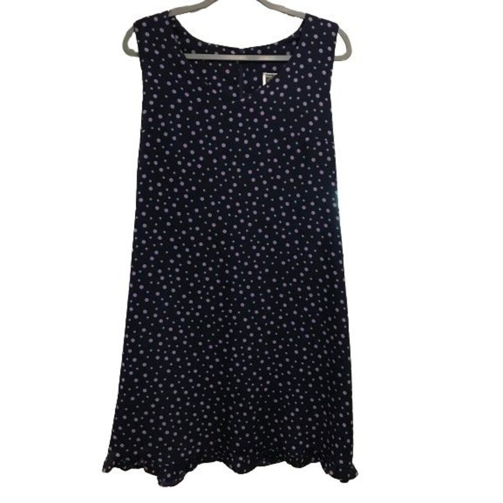 Maternity Dress XL Tomorrow's Mother Navy Blue & Purple Polka Dot Maxi Summer